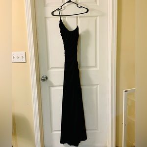 One Shoulder Black Maxi Dress
